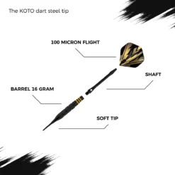 KOTO Brass Multiset - Dartpijlen - 16 Gram - 12 Soft Darts - 4 Dartsets - Dartetui - Softtips -Merkloos Verkoop 1200x1200 2755