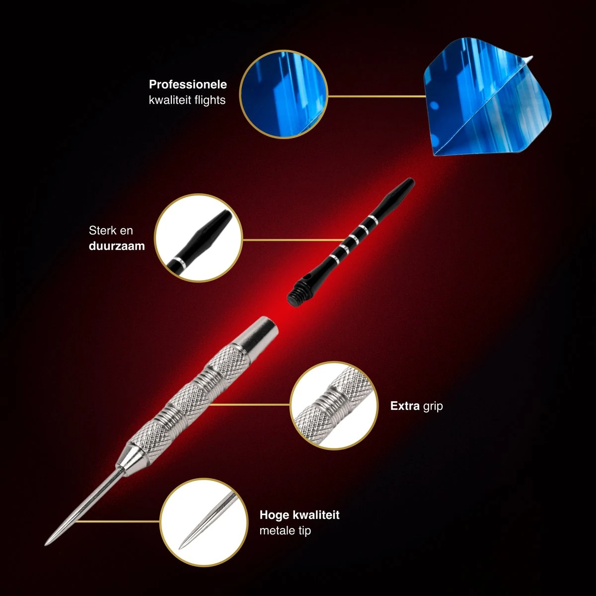 D Thrownd Dartpijlen 24 Gram - Darts Set - Extra Dart Flights En Shafts - Magnetische Dartscase 4 D Thrownd Dartpijlen 24 Gram - Darts Set - Extra Dart Flights En Shafts - Magnetische Dartscase - Afbeelding 4