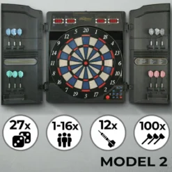 Merkloos Elektronisch Dartbord - 100 Spelvarianten - Incl 12 Pijlen