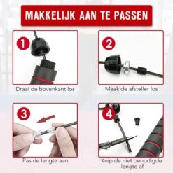 FitBoostR - 2 Stuks - Professioneel Springtouw Met Extra Gewicht - Sport - Verstelbaar - Verzwaard - Rood - Volwassen En Kinderen - Touwtje Springen - Speedrope Conditie & Krachttraining - Thuis Oefeningen & Buitensport Fitness Artikelen -Merkloos Verkoop 1200x1200 285