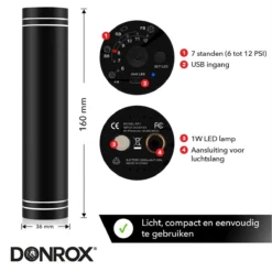 Donrox Play B211 Elektrische Ballenpomp - Voetbalpomp Inclusief Naalden - Oplaadbaar - Autostop -Merkloos Verkoop 1200x1200 297