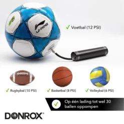 Donrox Play B211 Elektrische Ballenpomp - Voetbalpomp Inclusief Naalden - Oplaadbaar - Autostop -Merkloos Verkoop 1200x1200 298