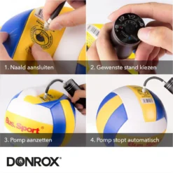 Donrox Play B211 Elektrische Ballenpomp - Voetbalpomp Inclusief Naalden - Oplaadbaar - Autostop -Merkloos Verkoop 1200x1200 300