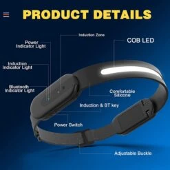 Molisan LED Hoofdlamp 230° Met Bluetooth-koppeling! - Te Bedienen Met Bewegingssensor - Oplaadbaar USB Type C - 350 Lumen 11 Molisan LED Hoofdlamp 230° Met Bluetooth-koppeling! - Te Bedienen Met Bewegingssensor - Oplaadbaar USB Type C - 350 Lumen -Merkloos Verkoop 1200x1200 507