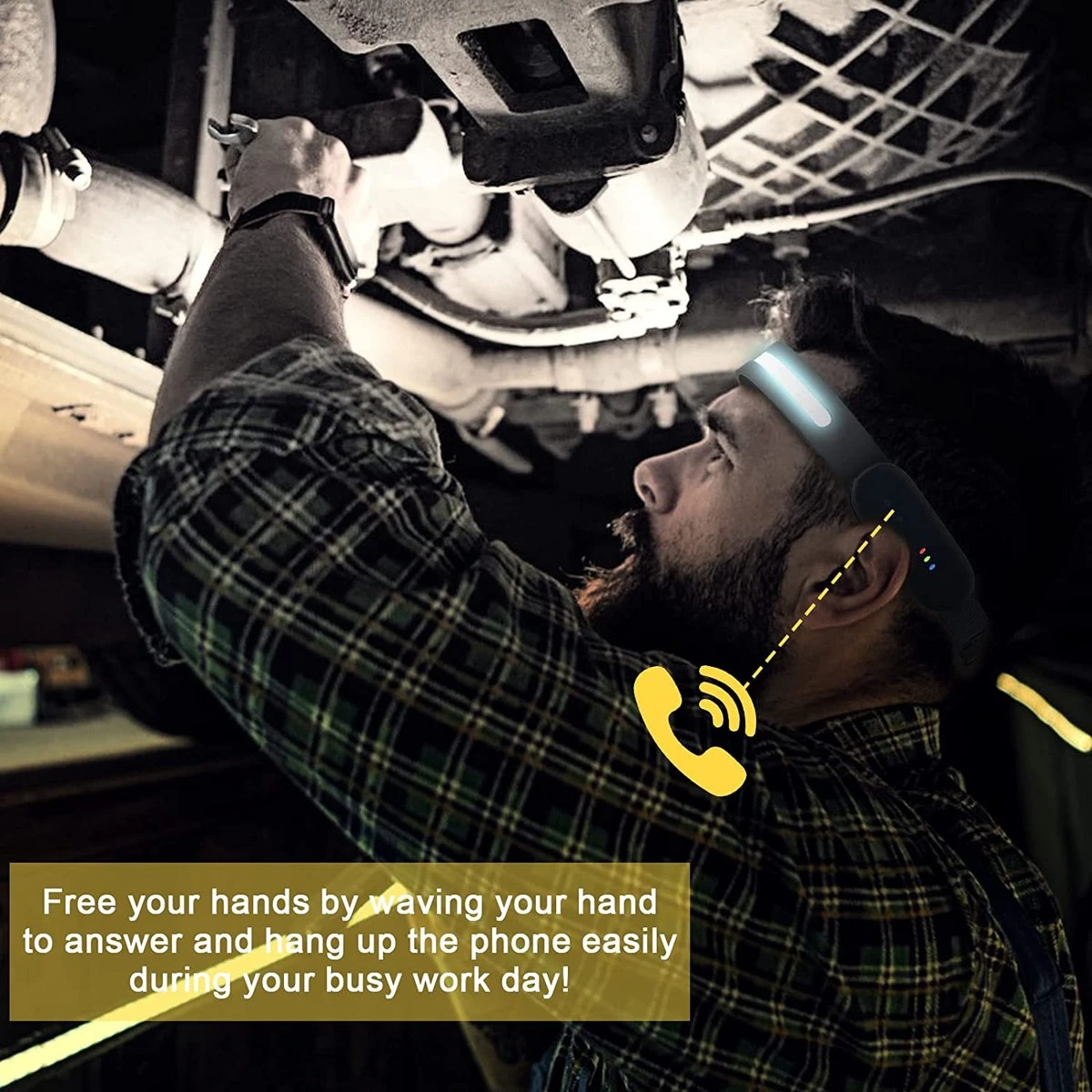 Molisan LED Hoofdlamp 230° Met Bluetooth-koppeling! - Te Bedienen Met Bewegingssensor - Oplaadbaar USB Type C - 350 Lumen 6 Molisan LED Hoofdlamp 230° Met Bluetooth-koppeling! - Te Bedienen Met Bewegingssensor - Oplaadbaar USB Type C - 350 Lumen - Afbeelding 6