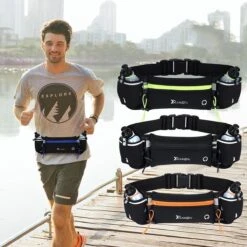 Running Belt | Heuptas | Buik Tas | Sportriem | Hardloop Riem Band Fles | Wandelen | Met Headset | Telefoon | IPhone | Smartphone | Snack | Drinkfles | Waterafstotend | Heup Riem | Zwart -Merkloos Verkoop 1200x1200 535