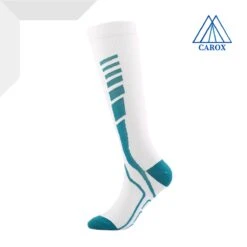 CAROX - 2 Paar Witte Sportsokken - Maat 41-46 - Compressiekousen - Compressie Sokken - Hardloopsokken - Steunkousen - Sokken Voor Dames En Heren - Unisex – Wit Turquoise - Meerdere Maten Beschikbaar -Merkloos Verkoop 1200x1200 539