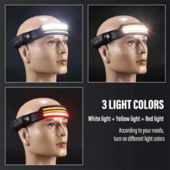 Lavrai - Hoofdlamp LED Oplaadbaar - Bedienen Met Bewegingssensor - Oplaadbaar - 8 Lichtmodi - USB Type C - IP65 Waterbestendig - Inclusief Oplaadkabel - Zacht Silicoon - Zwart -Merkloos Verkoop 1200x1200 604