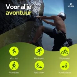 Lavrai - Hoofdlamp LED Oplaadbaar - Bedienen Met Bewegingssensor - Oplaadbaar - 8 Lichtmodi - USB Type C - IP65 Waterbestendig - Inclusief Oplaadkabel - Zacht Silicoon - Zwart -Merkloos Verkoop 1200x1200 606