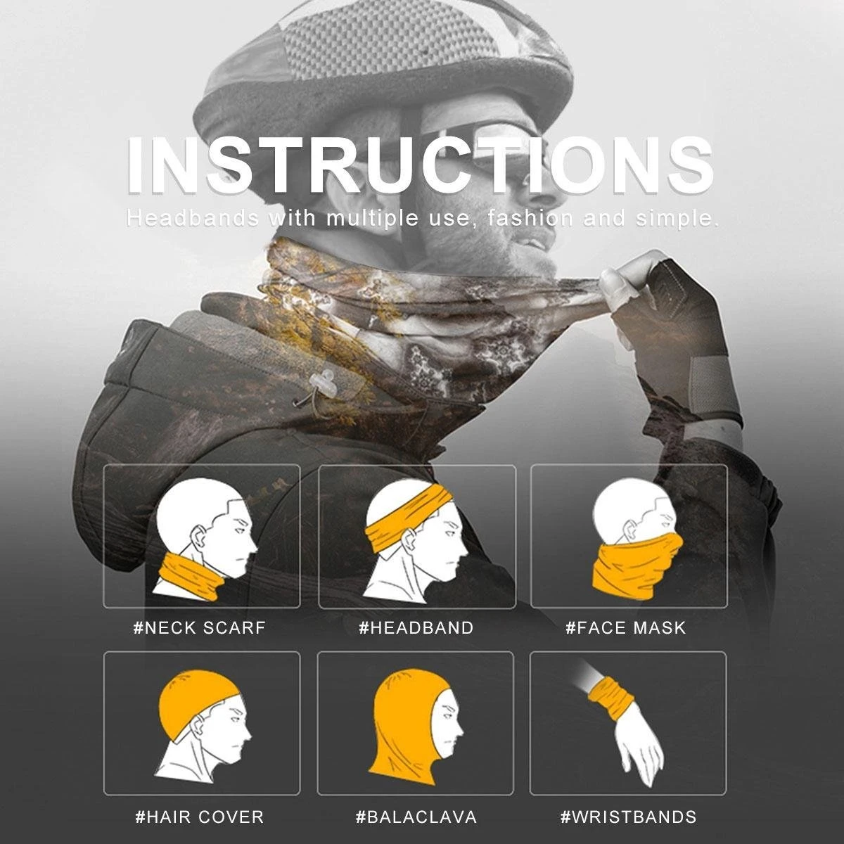 Su.B.dgn 2 Stuks Multifunctioneel Polyester Col Colsjaal - Bivakmuts Balaclava Bandana Ideaal Voor Sport Fietsen Motor - Unisex - Zwart 5 Su.B.dgn 2 Stuks Multifunctioneel Polyester Col Colsjaal - Bivakmuts Balaclava Bandana Ideaal Voor Sport Fietsen Motor - Unisex - Zwart - Afbeelding 5