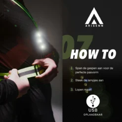ARISENN® 3D LED Hardloop Verlichting OPLAADBAAR - Led Harnas - - INCL. Hersluitbare Zipper Bag - Led Vest - Wit Licht Voor & Rood Licht Achter - Hardloop Led Verlichting - Reflecterend Hardloop Vest - Hardlopen - Sport Verlichting - Oplaadbaar -Merkloos Verkoop 1200x1200 721