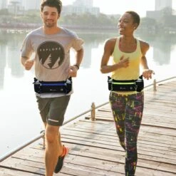 Running Belt | Heuptas | Buik Tas | Sportriem | Hardloop Riem Band Fles | Wandelen | Met Headset | Telefoon | IPhone | Smartphone | Snack | Drinkfles | Waterafstotend | Heup Riem | Blauw -Merkloos Verkoop 1200x1200 747