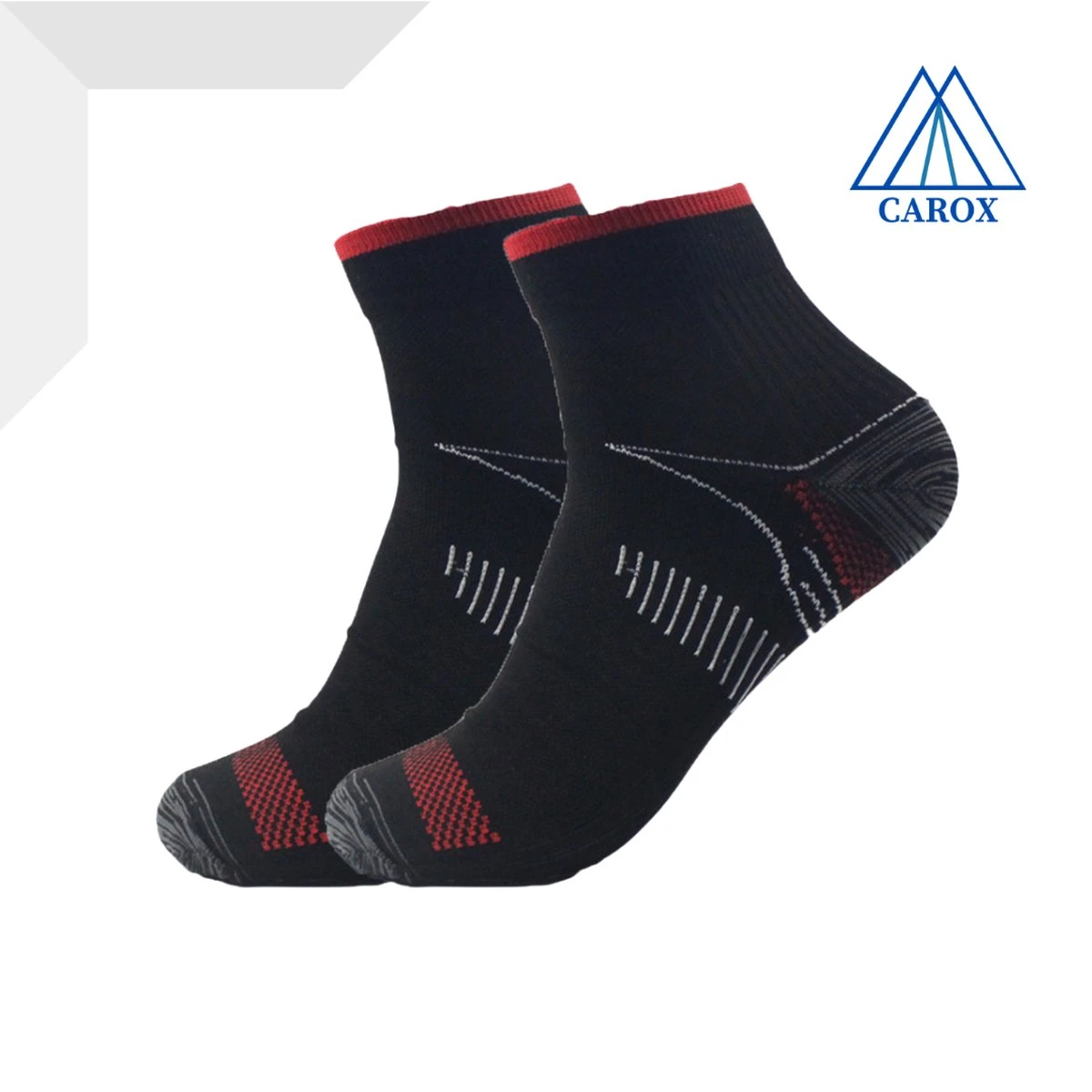 CAROX - 2 Paar Korte Sportsokken - Maat 41-46 - Compressiekousen - Compressie Sokken - Hardloopsokken - Steunkousen - Sokken Voor Dames En Heren - Unisex – Zwart Rood - Meerdere Maten Beschikbaar 1 CAROX - 2 Paar Korte Sportsokken - Maat 41-46 - Compressiekousen - Compressie Sokken - Hardloopsokken - Steunkousen - Sokken Voor Dames En Heren - Unisex – Zwart Rood - Meerdere Maten Beschikbaar