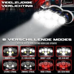 FOXLY® Ultrakrachtige Militaire Hoofdlamp USB Oplaadbaar 18000 Lumen - 8 LED Koplampen - 500 Meter Bereik - 8 Modes - INCLUSIEF Hardcase Opbergtas -Merkloos Verkoop 1200x1200 756