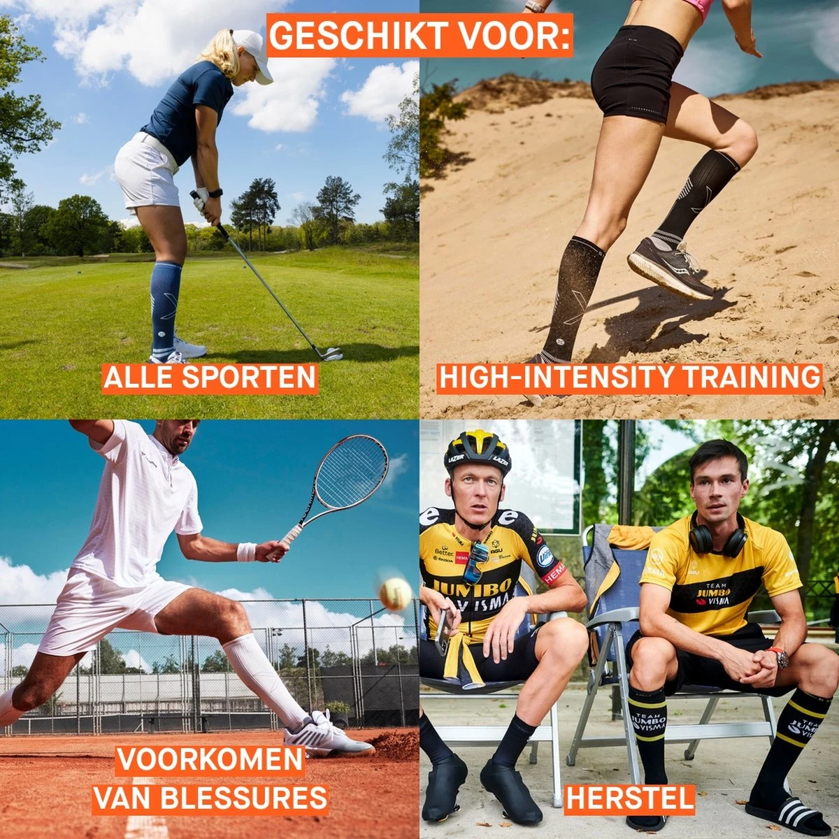 STOX Energy Socks - Hardloopsokken Voor Vrouwen - Premium Compressiesokken - Running Socks - Vochtafdrijvend - Voorkom Blessures & Spierpijn 4 STOX Energy Socks - Hardloopsokken Voor Vrouwen - Premium Compressiesokken - Running Socks - Vochtafdrijvend - Voorkom Blessures & Spierpijn - Afbeelding 4
