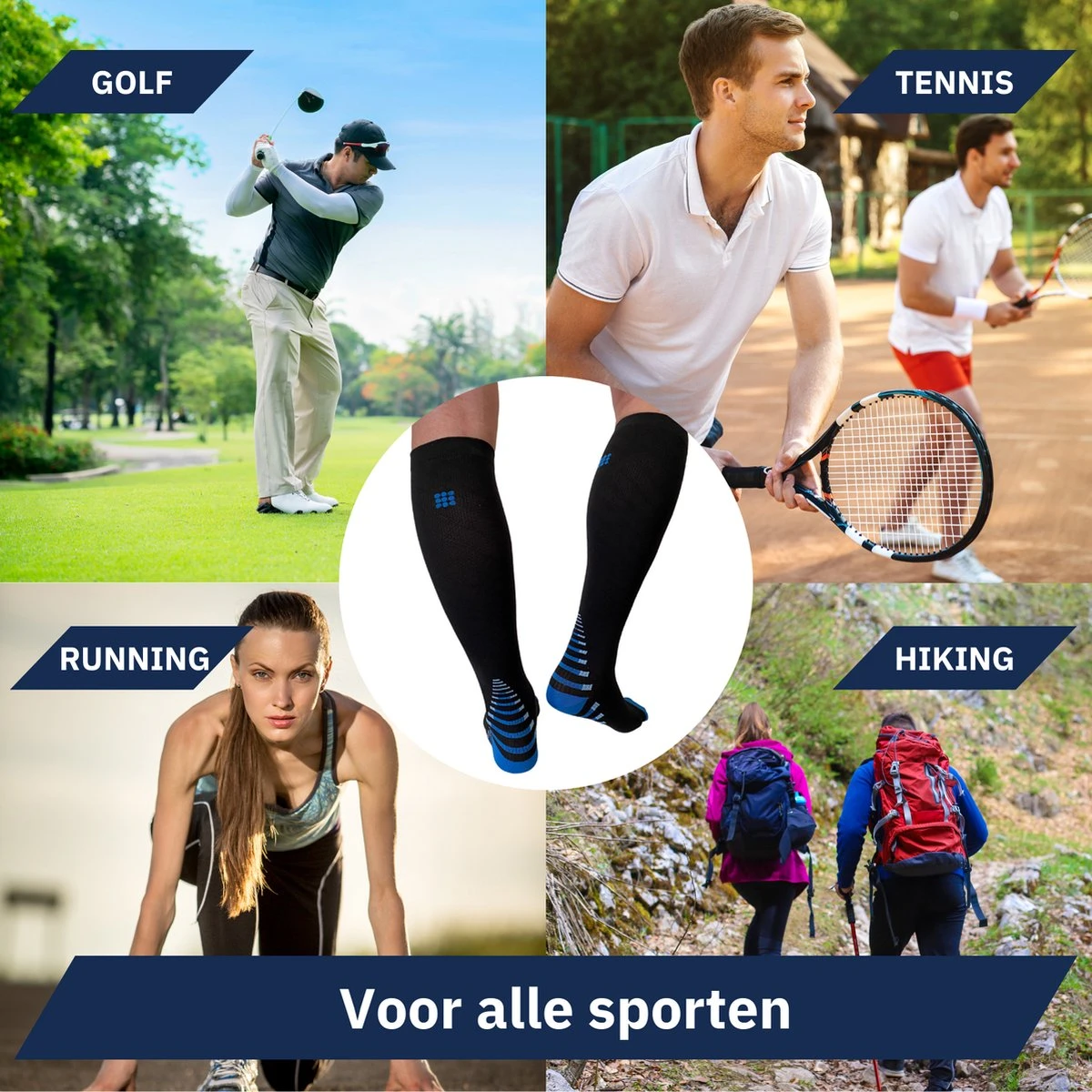 ANATURES Compressiekousen 20-30 MmHg Voor Mannen En Vrouwen - Hardlopen Compressie Sokken - Steunkousen Vliegtuig - Sport - Maat S/M 6 ANATURES Compressiekousen 20-30 MmHg Voor Mannen En Vrouwen - Hardlopen Compressie Sokken - Steunkousen Vliegtuig - Sport - Maat S/M - Afbeelding 6