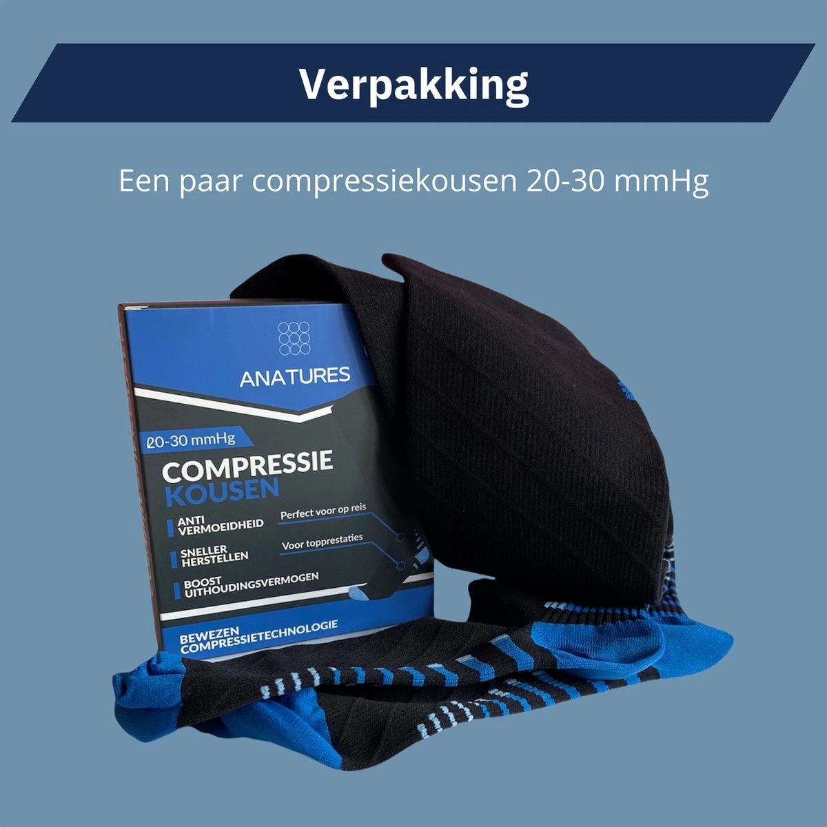 ANATURES Compressiekousen 20-30 MmHg Voor Mannen En Vrouwen - Hardlopen Compressie Sokken - Steunkousen Vliegtuig - Sport - Maat S/M 8 ANATURES Compressiekousen 20-30 MmHg Voor Mannen En Vrouwen - Hardlopen Compressie Sokken - Steunkousen Vliegtuig - Sport - Maat S/M - Afbeelding 8