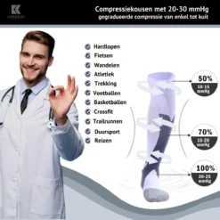 Kangka Compressiekousen - Compressie Sokken Maat 39 Tot 42 (L/XL) - Wit -Merkloos Verkoop 1200x1200 857