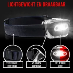 Merkloos Militaire Hoofdlamp IPX4 Waterdicht Hoofdlampje Lichtgewicht - Wit & Rood Licht -Merkloos Verkoop 1200x1200 919