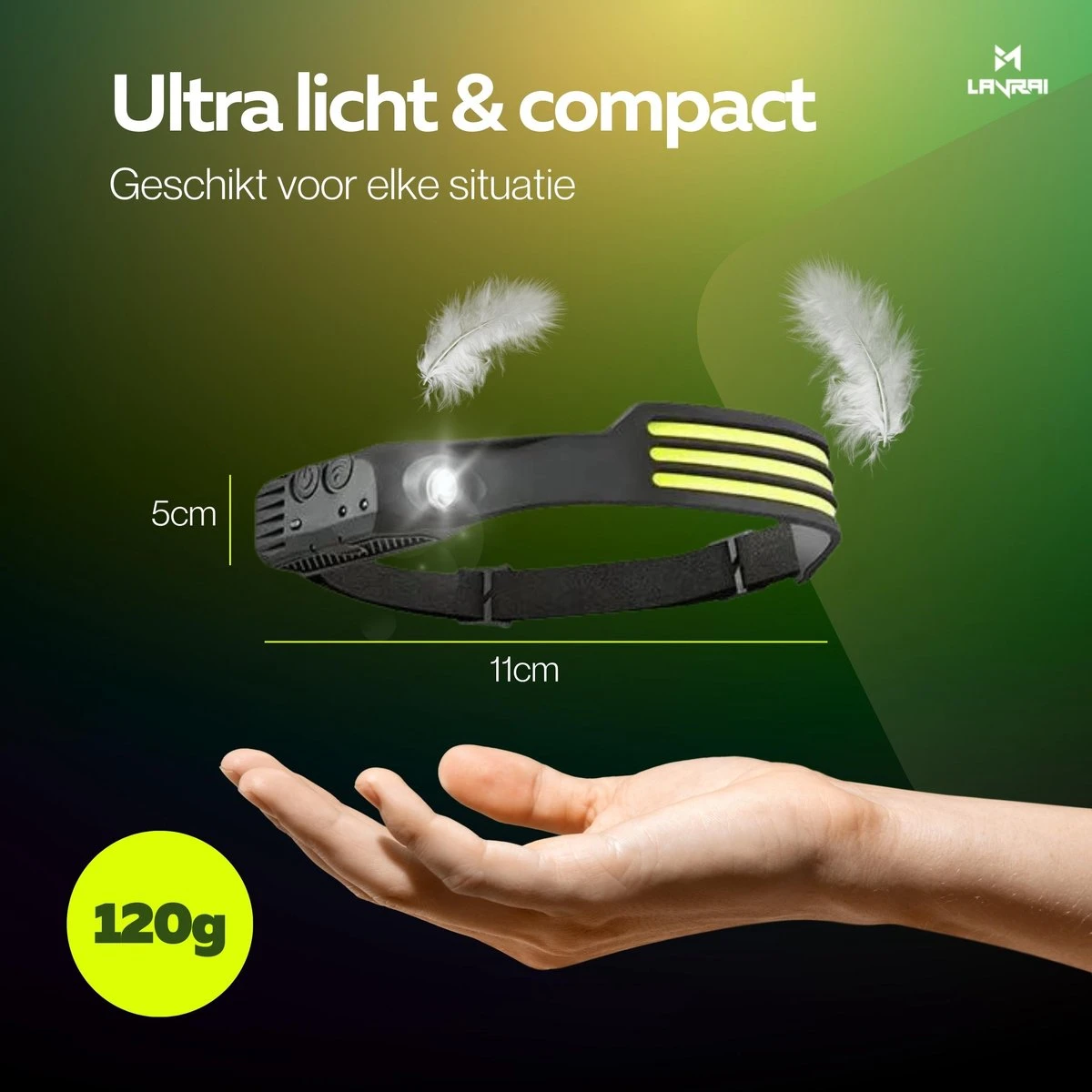 Lavrai - Hoofdlamp LED Oplaadbaar - Bedienen Met Bewegingssensor - Oplaadbaar - 4 Lichtmodi - USB Type C - IP65 Waterbestendig - Inclusief Oplaadkabel - Zacht Silicoon - Zwart 4 Lavrai - Hoofdlamp LED Oplaadbaar - Bedienen Met Bewegingssensor - Oplaadbaar - 4 Lichtmodi - USB Type C - IP65 Waterbestendig - Inclusief Oplaadkabel - Zacht Silicoon - Zwart - Afbeelding 4