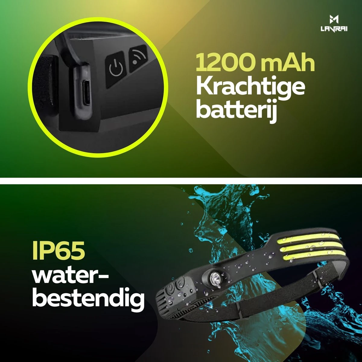 Lavrai - Hoofdlamp LED Oplaadbaar - Bedienen Met Bewegingssensor - Oplaadbaar - 4 Lichtmodi - USB Type C - IP65 Waterbestendig - Inclusief Oplaadkabel - Zacht Silicoon - Zwart 7 Lavrai - Hoofdlamp LED Oplaadbaar - Bedienen Met Bewegingssensor - Oplaadbaar - 4 Lichtmodi - USB Type C - IP65 Waterbestendig - Inclusief Oplaadkabel - Zacht Silicoon - Zwart - Afbeelding 7