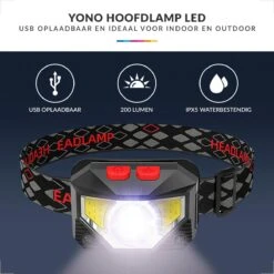 YONO Hoofdlamp LED – Wandel Verlichting USB Oplaadbaar - Kantelbaar – Zwart 10 YONO Hoofdlamp LED – Wandel Verlichting USB Oplaadbaar - Kantelbaar – Zwart -Merkloos Verkoop 1200x1200 940