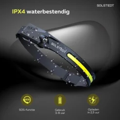 Solstedt® LED Hoofdlamp - USB Oplaadbaar - Bewegingssensor - 200m Bereik - 5 Lichtstanden - Outdoorverlichting - Verstelbaar - Multifunctioneel - Waterdicht -Merkloos Verkoop 1200x1200 975