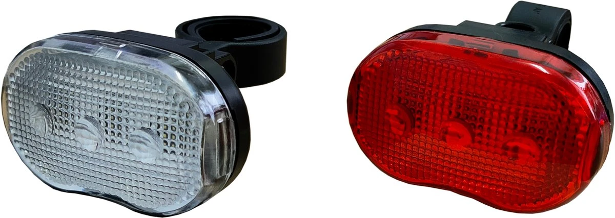 DULA Fietslamp Set Wit - Rood - Fietslampjes - Fietsverlichting - Voor En Achter - 1 Set 1 DULA Fietslamp Set Wit - Rood - Fietslampjes - Fietsverlichting - Voor En Achter - 1 Set