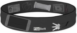 FlipBelt Classic - Running Belt – Hardloopriem Voor Telefoon, Water En Meer – Unisex – Donkergrijs - M