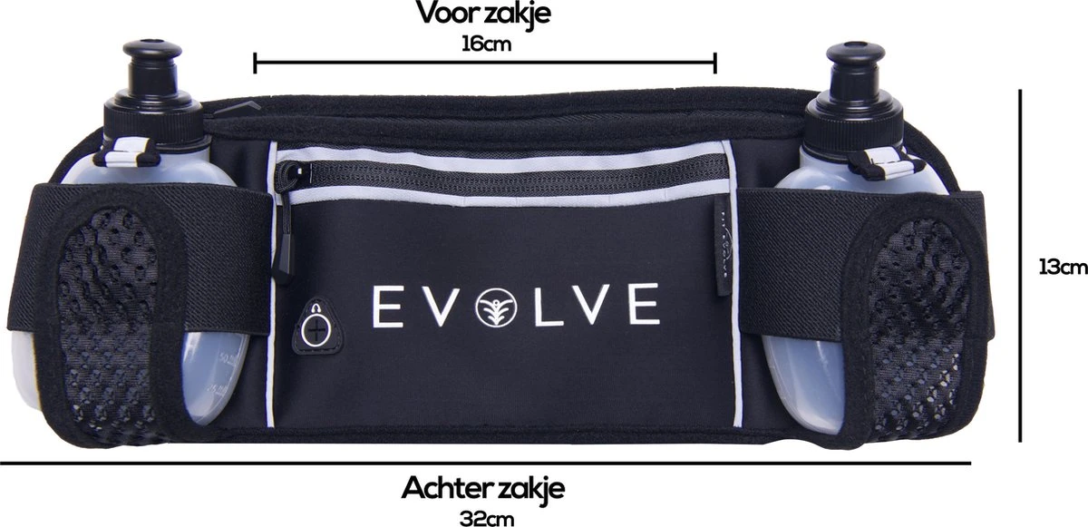 Fit Evolve® Sport Heupband - Hardloopband Telefoonhouder - Sportband - Drinkgordel - Running Belt Bidonhouder - Hardloopriem Met Drinkflessen - Zwart - Onesize 10 Fit Evolve® Sport Heupband - Hardloopband Telefoonhouder - Sportband - Drinkgordel - Running Belt Bidonhouder - Hardloopriem Met Drinkflessen - Zwart - Onesize - Afbeelding 10