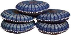 Merkloos Indiaas Yogakussen Mandala Saira Blauw; Oosters Zitkussen -Merkloos Verkoop 1200x593 2
