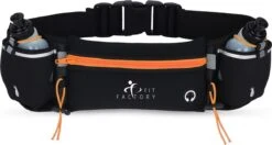 Hardloopriem Telefoonhouder Met Drinkflessen Running Belt Drinkgordel - Bidonhouder - Sportband - Heuptas - Hardlooptasje - Hardlopen - Oranje - Heren Damen - One Size