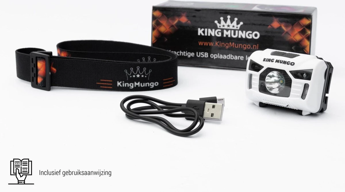 LED Hoofdlamp USB Oplaadbaar | Waterdicht Bewegingssensor | Accu 1200mAh | Hoofdlampje WIT | King Mungo KMHL021 10 LED Hoofdlamp USB Oplaadbaar | Waterdicht Bewegingssensor | Accu 1200mAh | Hoofdlampje WIT | King Mungo KMHL021 - Afbeelding 10