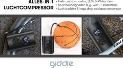 Giddle® - Draagbare Elektrische Fietspomp Met 4000mAh Powerbank - Alles-in-1 Luchtcompressor - Meest Compact - Draadloos 9 Giddle® - Draagbare Elektrische Fietspomp Met 4000mAh Powerbank - Alles-in-1 Luchtcompressor - Meest Compact - Draadloos -Merkloos Verkoop 1200x669