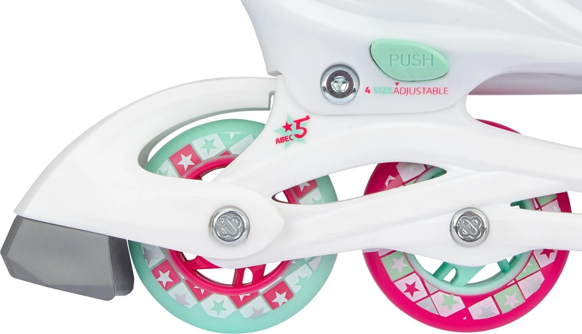 Nijdam Inline Skates Verstelbaar - Sk8 Star - Wit/Fuchsia - 29-32 3 Nijdam Inline Skates Verstelbaar - Sk8 Star - Wit/Fuchsia - 29-32 - Afbeelding 3