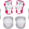 Nijdam Skate Beschermset Kinderen - White Out - Wit/Fuchsia - S