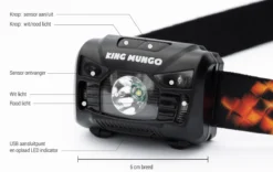 Hoofdlamp LED Oplaadbaar King Mungo - Bewegingssensor - Zwart - KMHL009 -Merkloos Verkoop 1200x756