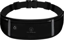 Fit Evolve® Sport Heupband - Hardloopband Telefoon - Sportband - Hardloop Riem - Heuptas - Unisex/Onesize - Running Belt - Zwart