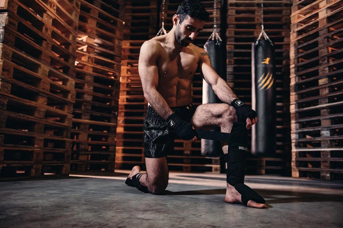 Bruce Lee Scheenbeschermers Kickboksen - Shin Guards - Katoen - XXS 4 Bruce Lee Scheenbeschermers Kickboksen - Shin Guards - Katoen - XXS - Afbeelding 4