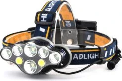Ultrakrachtige Militaire Hoofdlamp USB Oplaadbaar Met 8 LED Koplampen 18000 Lumen Verstelbaar Hoofdlampje Oranje Headlight