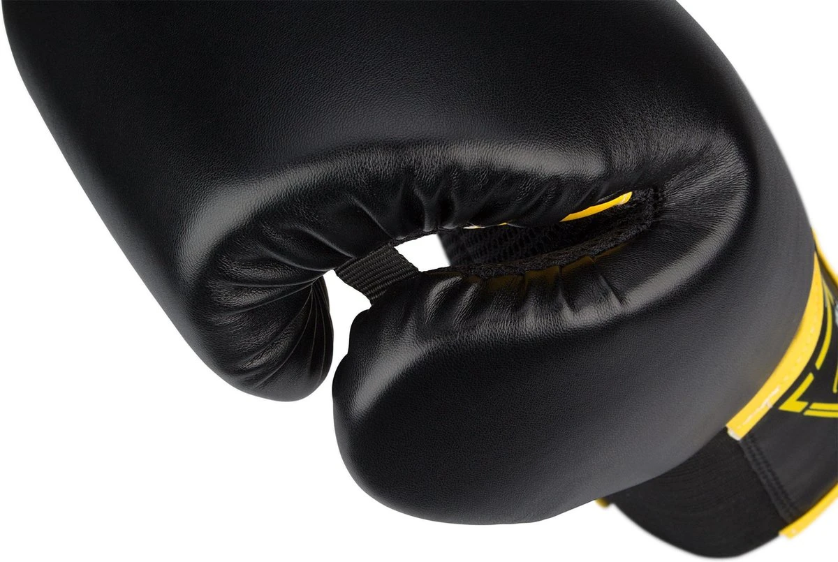 Avento Bokshandschoenen PU - 10 Oz - Zwart/Geel 7 Avento Bokshandschoenen PU - 10 Oz - Zwart/Geel - Afbeelding 7