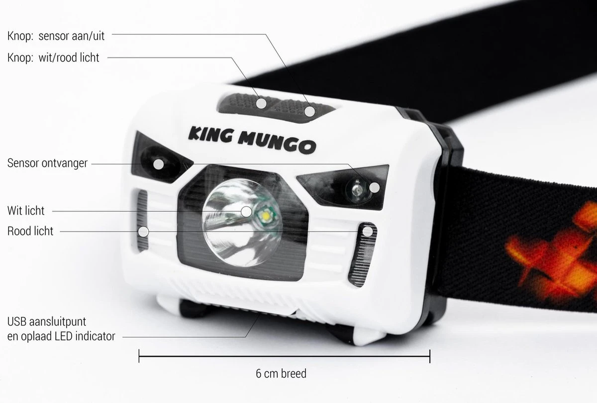 LED Hoofdlamp USB Oplaadbaar | Waterdicht Bewegingssensor | Accu 1200mAh | Hoofdlampje WIT | King Mungo KMHL021 7 LED Hoofdlamp USB Oplaadbaar | Waterdicht Bewegingssensor | Accu 1200mAh | Hoofdlampje WIT | King Mungo KMHL021 - Afbeelding 7