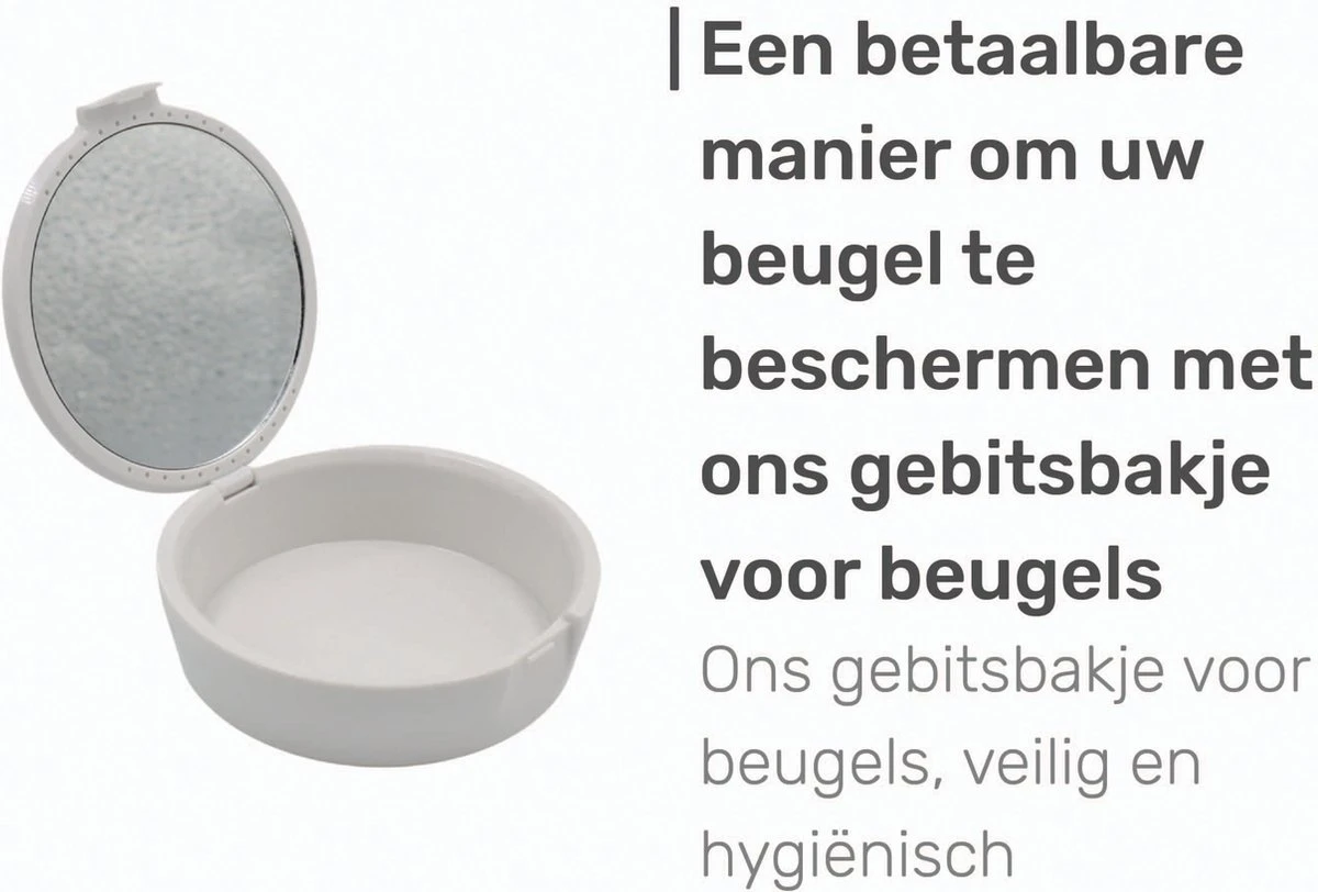 LBB - Gebitsbakje - Beugelbakje - Wit Met Spiegel - Voor - Beugel - Kunstgebit - Prothese - Beugelbakje - Beugeldoosje - Bakje - Gebittenbakje 6 LBB - Gebitsbakje - Beugelbakje - Wit Met Spiegel - Voor - Beugel - Kunstgebit - Prothese - Beugelbakje - Beugeldoosje - Bakje - Gebittenbakje - Afbeelding 6