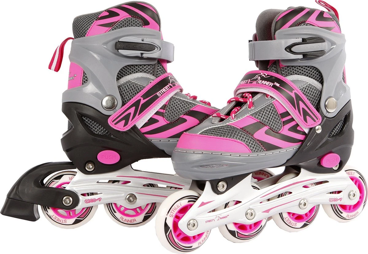 Street Rider Inlineskates Verstelbaar Maat 39-42 Roze/grijs 5 Street Rider Inlineskates Verstelbaar Maat 39-42 Roze/grijs - Afbeelding 5