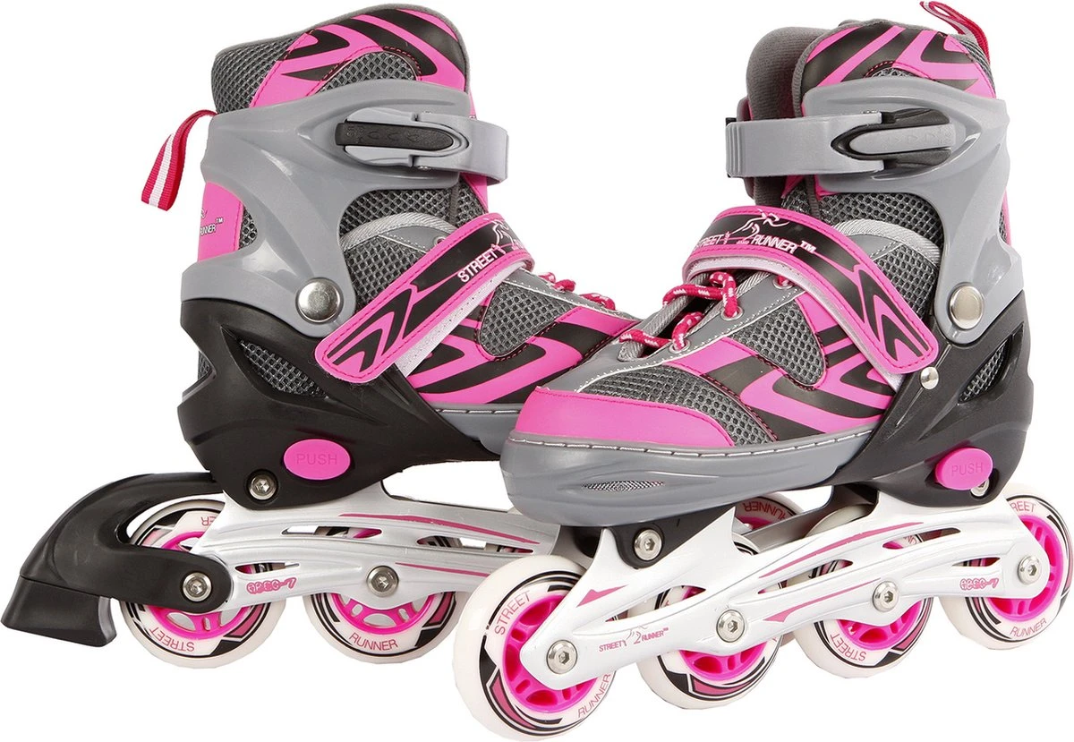 Street Rider Inline Skates - Verstelbaar - Skeeler - Roze/ Grijs - Maat 31/34 5 Street Rider Inline Skates - Verstelbaar - Skeeler - Roze/ Grijs - Maat 31/34 - Afbeelding 5