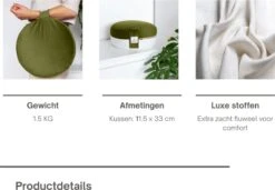 Meditatiekussen | Yoga Kussen | Boekweit | Groen -Merkloos Verkoop 1200x831 4