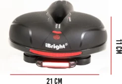 IBright Gel Fietszadel Met LED Oplaadbare Achterlicht - USB Oplaadbaar - Fietsverlichting Met 6 Functie's - Dames / Heren - Waterdicht - Gratis Zadelstrop - USB Oplaadkabel - Zwart -Merkloos Verkoop 1200x831 6