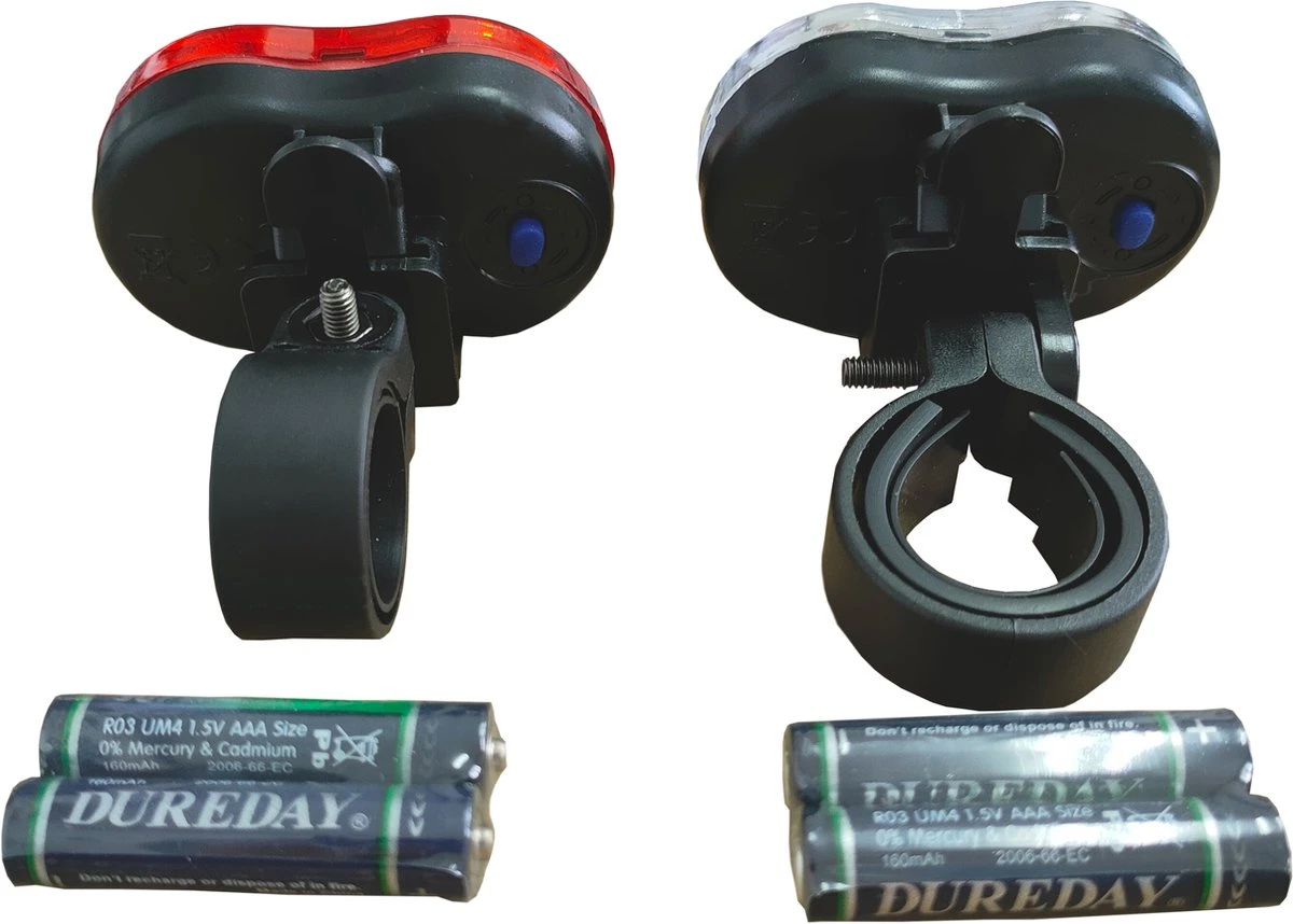 DULA Fietslamp Set Wit - Rood - Fietslampjes - Fietsverlichting - Voor En Achter - 1 Set 8 DULA Fietslamp Set Wit - Rood - Fietslampjes - Fietsverlichting - Voor En Achter - 1 Set - Afbeelding 8