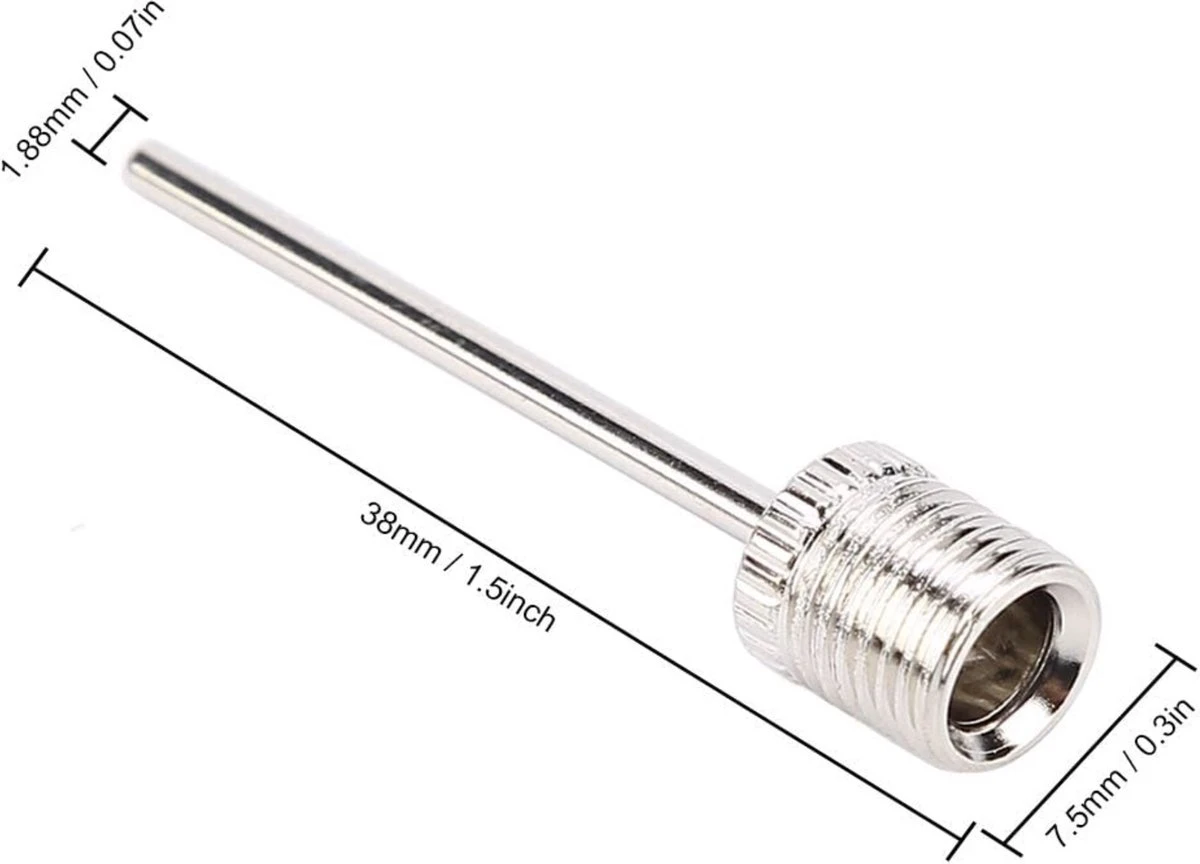 YUNICS® Ballenpomp Naald - 5 Stuks - Ballenpomp Naalden - Geschikt Voor Ballenpomp, Voetbalpomp En Fietspomp - Ventiel - Zilver 3 YUNICS® Ballenpomp Naald - 5 Stuks - Ballenpomp Naalden - Geschikt Voor Ballenpomp, Voetbalpomp En Fietspomp - Ventiel - Zilver - Afbeelding 3