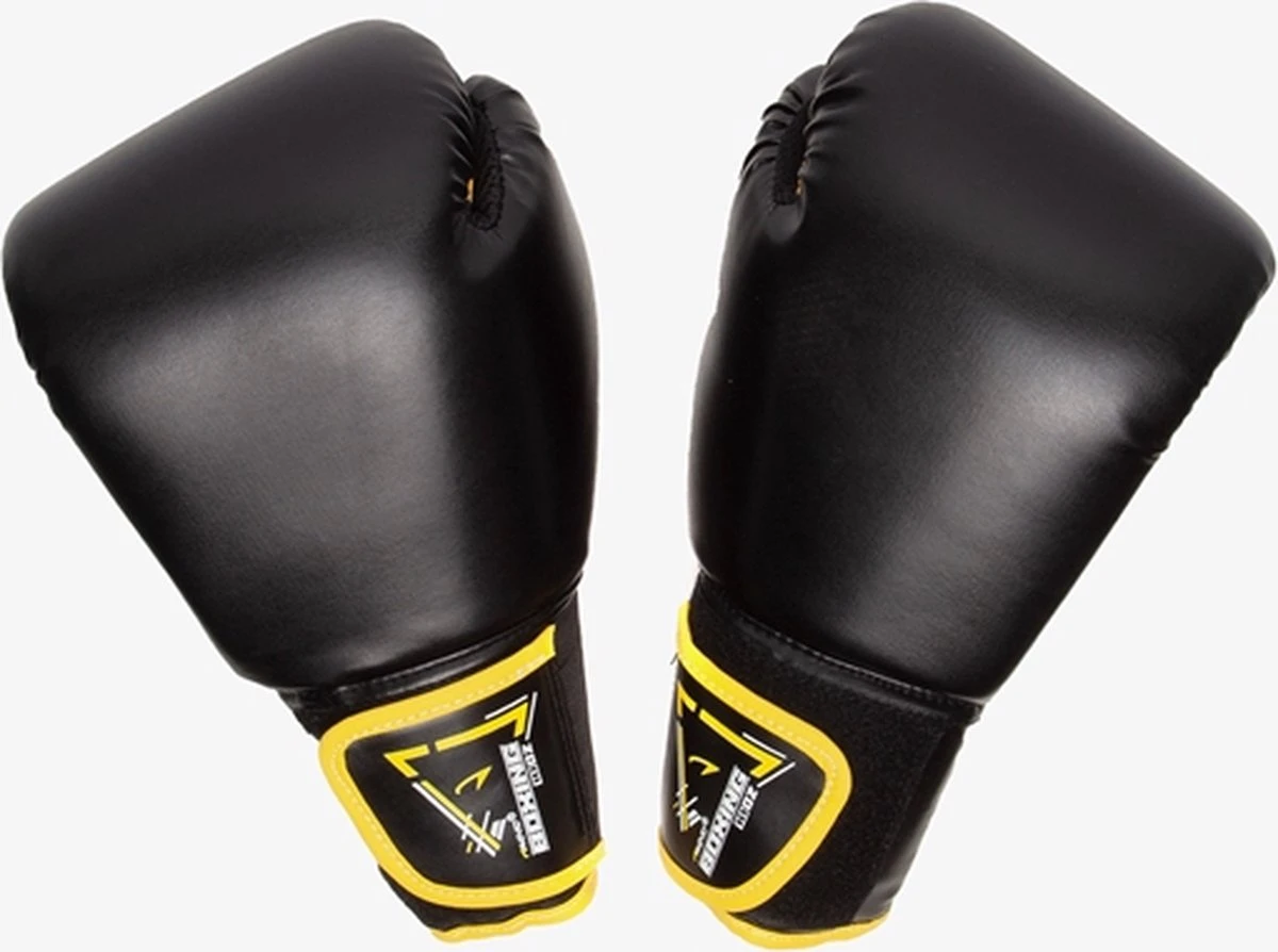 Avento Bokshandschoenen PU - 10 Oz - Zwart/Geel 14 Avento Bokshandschoenen PU - 10 Oz - Zwart/Geel - Afbeelding 14